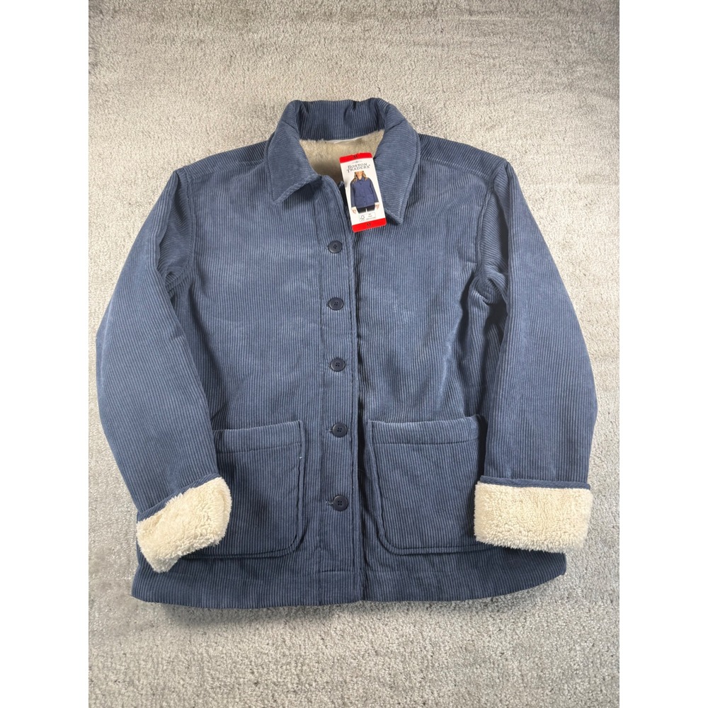 Boston Traders Kids Blue Corduroy Sherpa Lined Button Front Chore Jacket M